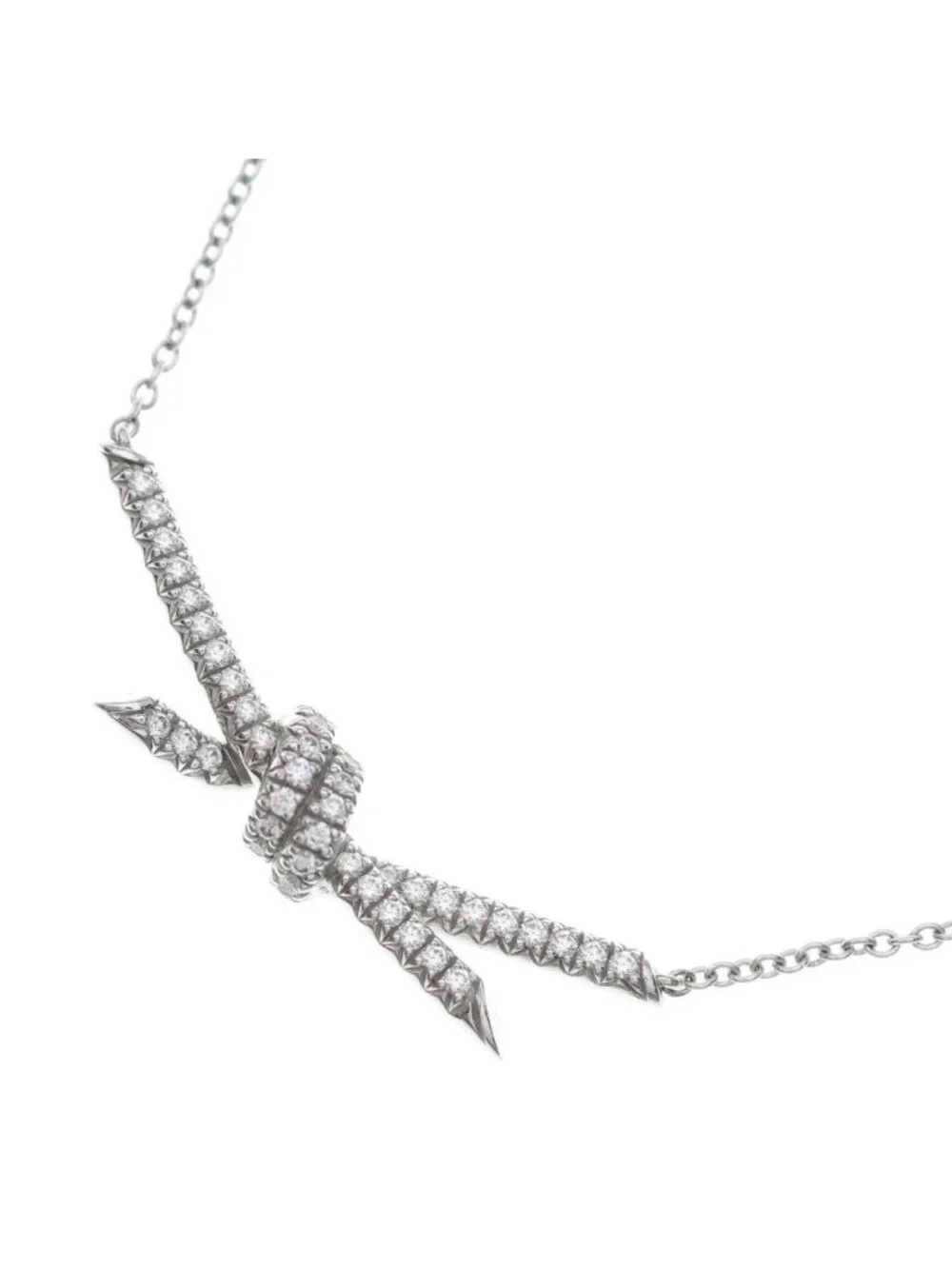 Tiffany & Co Knot Full Diamond 18k White Gold Necklace